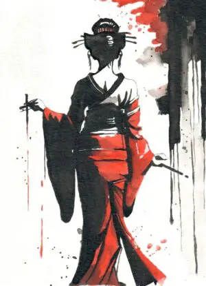 Study in Red 2 Signed Print A4