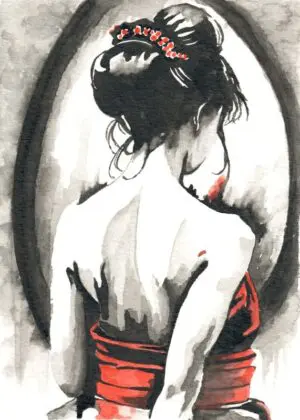 Study in Red 1 Signed Print A4