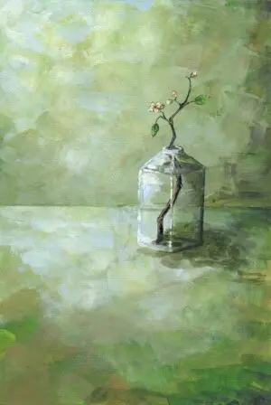 Green Vase Signed Print A4