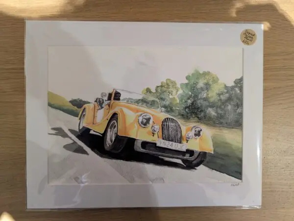 Yellow Morgan Plus 4 Signed Print