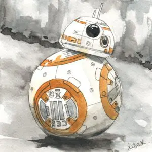 BB8 Signed Print 8x8