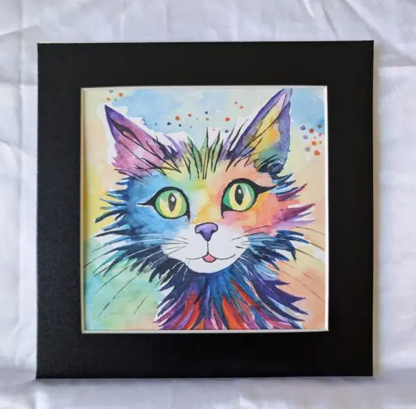 Bright Cat Signed Print 8x8