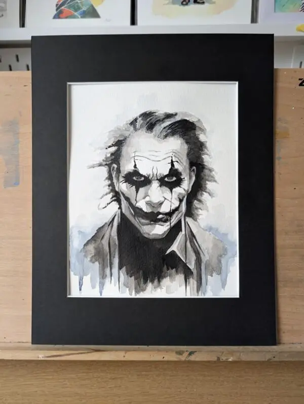 Joker Mono Print 14x11 Mounted - Image 2