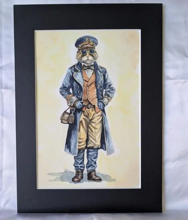 Steampunk Cat Signed Print A4