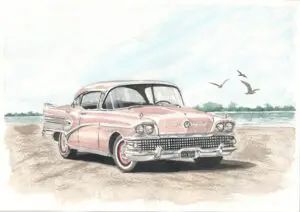 Buick Roadmaster 75 Signed Print 14x11