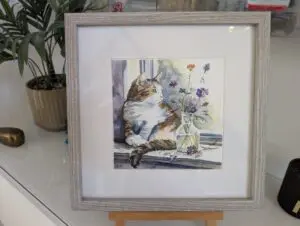 Cat with Flowers