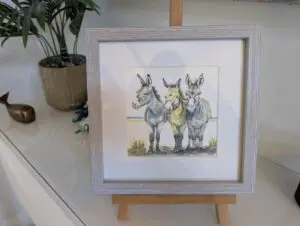 Donkeys Framed Print 8 x 8