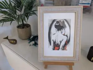 Geisha in Red 2 Framed Print A4