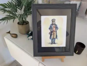 Steampunk Cat Framed Print 14 x 11