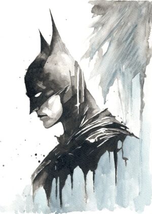 Batman Mono Print 14x11 Mounted